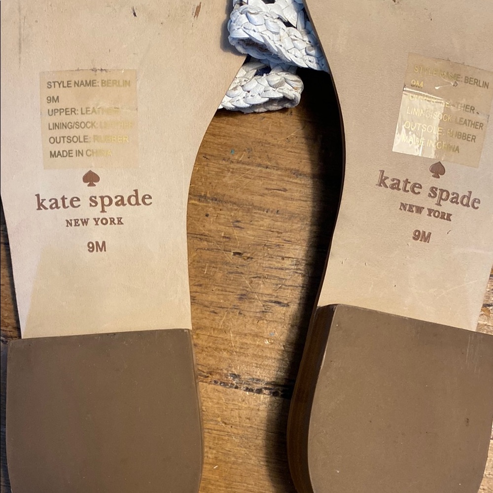 Kate Spade White Woven Slide Sandals - Picture 6 of 9